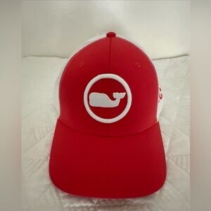 Vineyard Vines Burnt Orange WHALE TRUCKER HAT CAP Unisex One Size White Mesh